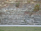 Mississippian Borden Formation, shelf with downslope fans and shales, I 64 just east of Morehead, Kentucky