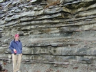 Mississippian Borden Formation, shelf with downslope fans and shales, I 64 just east of Morehead, Kentucky