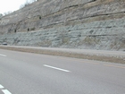 Road side outcrops expressing the geology of the stacked fluvial system sediments exposed in the Pennsylvanian Breathitt Formation just north of Louisa in Eastern Kentucky on US 23 on the western margin of the Appalachian Mountain foreland basin