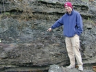 Road side outcrops expressing the geology of the stacked fluvial system sediments exposed in the Pennsylvanian Breathitt Formation just north of Louisa in Eastern Kentucky on US 23 on the western margin of the Appalachian Mountain foreland basin