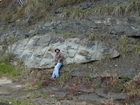 Road side outcrops expressing the geology of the stacked fluvial system sediments exposed in the Pennsylvanian Breathitt Formation just north of Louisa in Eastern Kentucky on US 23 on the western margin of the Appalachian Mountain foreland basin