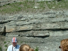 Road side outcrops expressing the geology of the stacked fluvial system sediments exposed in the Pennsylvanian Breathitt Formation just north of Louisa in Eastern Kentucky on US 23 on the western margin of the Appalachian Mountain foreland basin