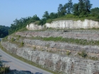 Intertidal carbonate storm deposits in outcrops of the Upper Mississippian Newman Formation. Roadcuts on Rt 519 of Eastern Kentucky south of Morehead in the western Appalachian Mountains