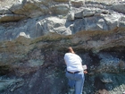 Intertidal carbonate storm deposits in outcrops of the Upper Mississippian Newman Formation. Roadcuts on Rt 519 of Eastern Kentucky south of Morehead in the western Appalachian Mountains