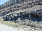 Intertidal carbonate storm deposits in outcrops of the Upper Mississippian Newman Formation. Roadcuts on Rt 519 of Eastern Kentucky south of Morehead in the western Appalachian Mountains