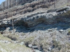 Intertidal carbonate storm deposits in outcrops of the Upper Mississippian Newman Formation. Roadcuts on Rt 519 of Eastern Kentucky south of Morehead in the western Appalachian Mountains