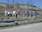 Intertidal carbonate storm deposits in outcrops of the Upper Mississippian Newman Formation. Roadcuts on Rt 519 of Eastern Kentucky south of Morehead in the western Appalachian Mountains