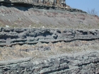 Intertidal carbonate storm deposits in outcrops of the Upper Mississippian Newman Formation. Roadcuts on Rt 519 of Eastern Kentucky south of Morehead in the western Appalachian Mountains