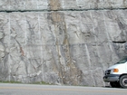 Mississippian Newman Formation South of Morehead on Rt 801 Eastern Kentucky shallow water grain carbonates, mostly cross-bedded ooid grain stones.