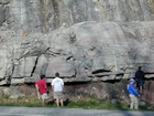 Mississippian Newman Formation South of Morehead on Rt 801 Eastern Kentucky contact with underlying soils of the next shoaling upward cycle