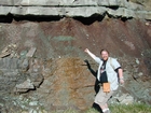 Mississippian Newman Formation South of Morehead on Rt 801 Eastern Kentucky contact with underlying soils of the next shoaling upward cycle