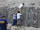 Mississippian Newman Limestone shallow water high energy Ooid shoal facies Eastern Kentucky on I 64 in Western Appalachian Mountains close to Olive Hill