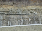 Mississippian Newman Limestone shallow water high energy Ooid shoal facies Eastern Kentucky on I 64 in Western Appalachian Mountains close to Olive Hill