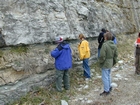 Mississippian Newman Limestone shallow water high energy Ooid shoal facies Eastern Kentucky on I 64 in Western Appalachian Mountains close to Olive Hill