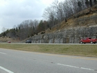 Mississippian Newman Limestone shallow water high energy Ooid shoal facies Eastern Kentucky on I 64 in Western Appalachian Mountains close to Olive Hill