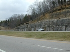 Mississippian Newman Limestone shallow water high energy Ooid shoal facies Eastern Kentucky on I 64 in Western Appalachian Mountains close to Olive Hill