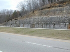 Mississippian Newman Limestone shallow water high energy Ooid shoal facies Eastern Kentucky on I 64 in Western Appalachian Mountains close to Olive Hill