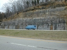 Mississippian Newman Limestone shallow water high energy Ooid shoal facies Eastern Kentucky on I 64 in Western Appalachian Mountains close to Olive Hill