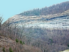 Visible in this Appalachian Basin classic exposure of the Pound Gap Road Cut in Kentucky on Route 23 at the front of the Pine Mountain Thrust are, from the base up, the Newman Limestone through Pennington Formations