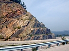 This section lies at about the middle of the Pound Gap road cut, displaying a geological section (image 044) of the Mississippian with the Upper Newman (to the right) through into the lower portion of the Pennington Formation Stony Gap (image on 046) on the left of photograph