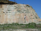 Silurian, Bisher Formation at Herron overlain by Devonian Ohio Shale. Bisher is high energy shallow water carbonate