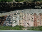 Silurian, Bisher Formation at Herron overlain by Devonian Ohio Shale. Bisher is high energy shallow water carbonate