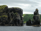 Sea Stacks of the Upper Clare Shale of the Upper Carboniferous (Namurian) exposed in the cliffs just south west of Bromore West of Co Kerry. These outcrops are just north of Ballybunion. The shales represent a change in the depositional setting from the underlying Dinantian carbonates.