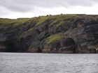 Exposures of Upper Clare Shale in the cliffs just south west of Bromore West in Co Kerry. These Upper Carboniferous (Namurian) outcrops are north of Ballybunion but best seen from the Shannon Estuary. The shales represent a change in depositional setting from the underlying Dinantian shallow shelf carbonates to the influx of siliciclastics that upward change to turbidites to deltaic sediments (Lewarne, 1959; Brennand, 1965; Rider, 1969, and Martinsen, 1989).