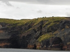 Exposures of Upper Clare Shale in the cliffs just south west of Bromore West in Co Kerry. These Upper Carboniferous (Namurian) outcrops are north of Ballybunion but best seen from the Shannon Estuary. The shales represent a change in depositional setting from the underlying Dinantian shallow shelf carbonates to the influx of siliciclastics that upward change to turbidites to deltaic sediments (Lewarne, 1959; Brennand, 1965; Rider, 1969, and Martinsen, 1989).