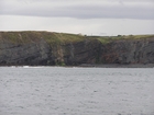 Exposures of Lower to Middle Ross Formation in the cliffs west and south of Drom in Co Kerry. These Namurian outcrops are south of Kilconly best seen from the Shannon Estuary. The depositional setting is expressed by the turbiditic sands of the cliffs(Rider, 1969, Martinsen, 1989; and Pyles, 2007).