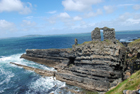 Exposures of Ross Formation in the cliffs at Leck Point in vicinity of the ruins of the Castle west and south of Drom in Co Kerry (Pyles, 2007). These Namurian outcrops turbiditic sands can be accessed by road and across the cow pastures at Drom.