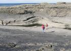 Ledge exposing the slumped Ross Slide of Gill (1954) and also described as a series of sedimentary slumped features by Strachen (2002).