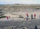 Ledge exposing the slumped Ross Slide of Gill (1954) and also described as a series of sedimentary slumped features by Strachen (2002).