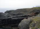 Ledge exposing the slumped Ross Slide of Gill (1954) and also described as a series of sedimentary slumped features by Strachen (2002).