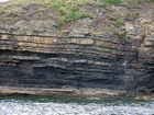 Condensed deeper water sections with Goniatite fauna in the Ross Formation of Dunmore Bay