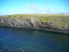 Moniclinically folded deepwater sediment of the Upper Carboniferous Namurian Ross Sandstone just south of Fisherman's Point.