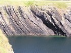 Moniclinically folded deepwater sediment of the Upper Carboniferous Namurian Ross Sandstone just south of Fisherman's Point.