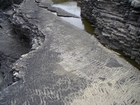 Exposures of rippled on bedding plane surfaces of the deepwater sediment of the Upper Carboniferous Ross Sandstone close to at Fisherman's Point.