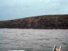 Kilclogher Cliffs exposing deepwater sandstone lobes of the Ross Formation. At the base of the section is a thicker amalgamated sand of a deepwater lobe but immediately above, in the lower section, are thinner bedded more distal portions of lobes. Above are thicker bedded and sands more proximal to the axies of deepwater lobes.