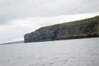 Kilclogher Cliffs exposing deepwater sandstone lobes of the Ross Formation. In the section below are thinner bedded more distal portions of lobes while above are thicker bedded sands towards axies of the lobes.