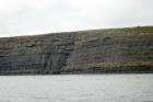 Kilclogher Cliffs exposing deepwater sandstone lobes of the Ross Formation. In the section below are thinner bedded more distal portions of lobes while above are thicker bedded sands towards axies of the lobes.