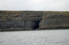Kilclogher Cliffs exposing deepwater sandstone lobes of the Ross Formation. In the section below are thinner bedded more distal portions of lobes (note the subdividing thicker bedded unit of more proximal character and potentially amalgamated channeling) while above are thicker bedded sands, some channeled, towards axies of the lobes.