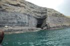 Kilclogher Cliffs exposing deepwater sandstone lobes of the Ross Formation. At the base of the section is an amalgamated axial channel fill. Above which are thinner bedded more distal portions of lobes capped by thicker bedded sands towards axies of the lobes.