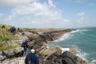 Western Rinevilla Point wave cut platform outcrops of Namurian Ross Formation. Overview of inclined turbidite channel margin fill sheet sands.