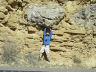 Radar conglomerate composed of mixed fragments of the Capitan Limestone margin exposed in the Guadalupe Mountains at the onset of a sealevel low and clastics. The carbonate basin margin slope of Permian Delaware Basin of West Texas was unstable and shed carbonate conglomerates and debris flows into the deeper proximal basin.